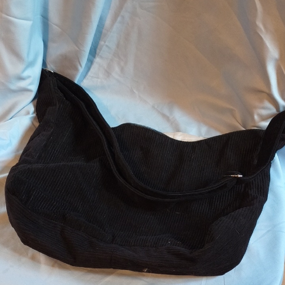 Black Corduroy Shoulder Bag